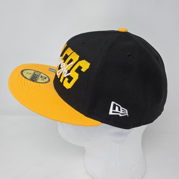 Pittsburg Steelers New Era 59Fifty Hat Cap Mens 7 3/8 Black Yellow NFL Fitted - Picture 3 of 9